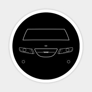 Saab 9-5 classic car white outline graphic Magnet